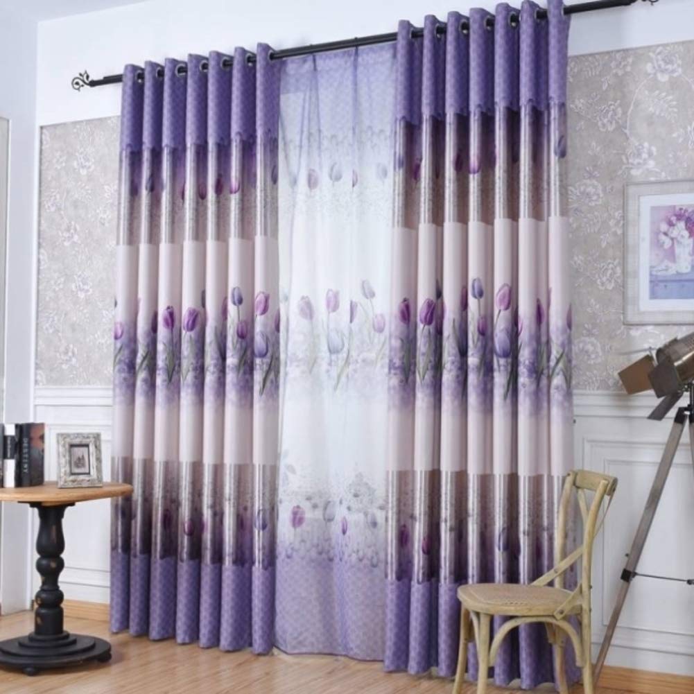 Panneaux de rideau violet 300x270 : tamiser la lumière avec style