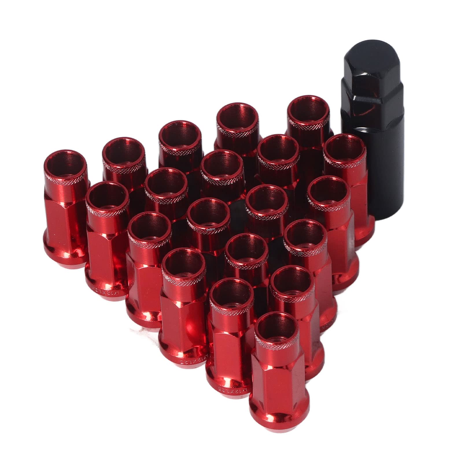 KIMISS Dadi Ad Alette, Universali 20 Pezzi M12x1.25 Dadi Ad Alette per Ruote in Metallo Accessori per Auto Universali(Rosso)