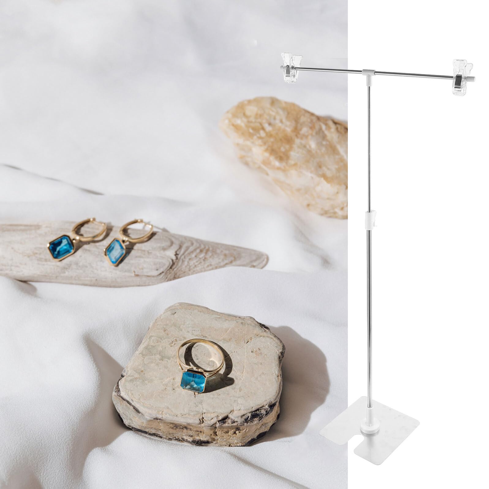 Mini Soporte de Fondo de Mesa en Forma de T, Acero Inoxidable Blanco