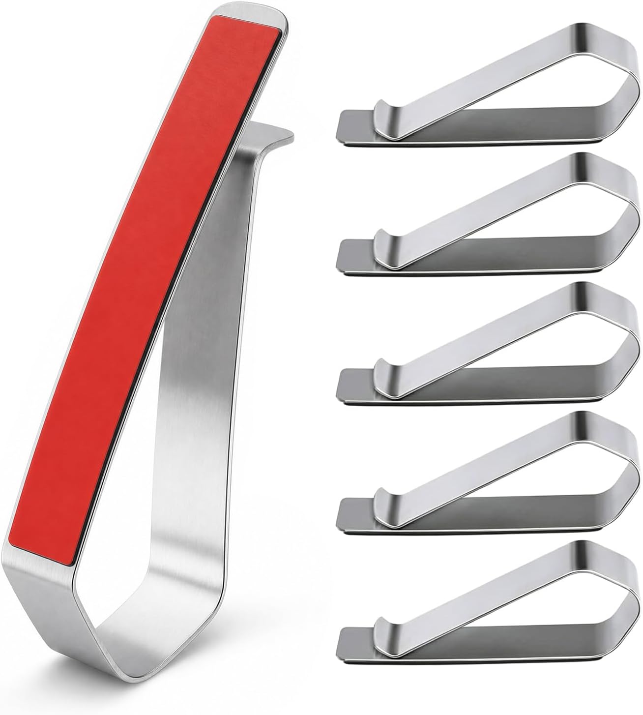 6PCS Stainless Steel Adhesive Clips, Car Sun Visor Clips, Strong 3M Tape Car Sun Visor Photo and Document Holders, Universal No-Drill Mount Clips for Auto, Home and Office Organization, 6PCS