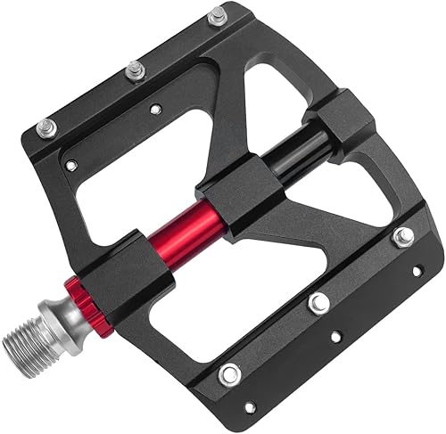 HUIOK Pedales de bicicleta de montaña, 3 rodamientos de aleación de aluminio de 916 pulgadas, pedal de bicicleta de carreteraMTB con clavos