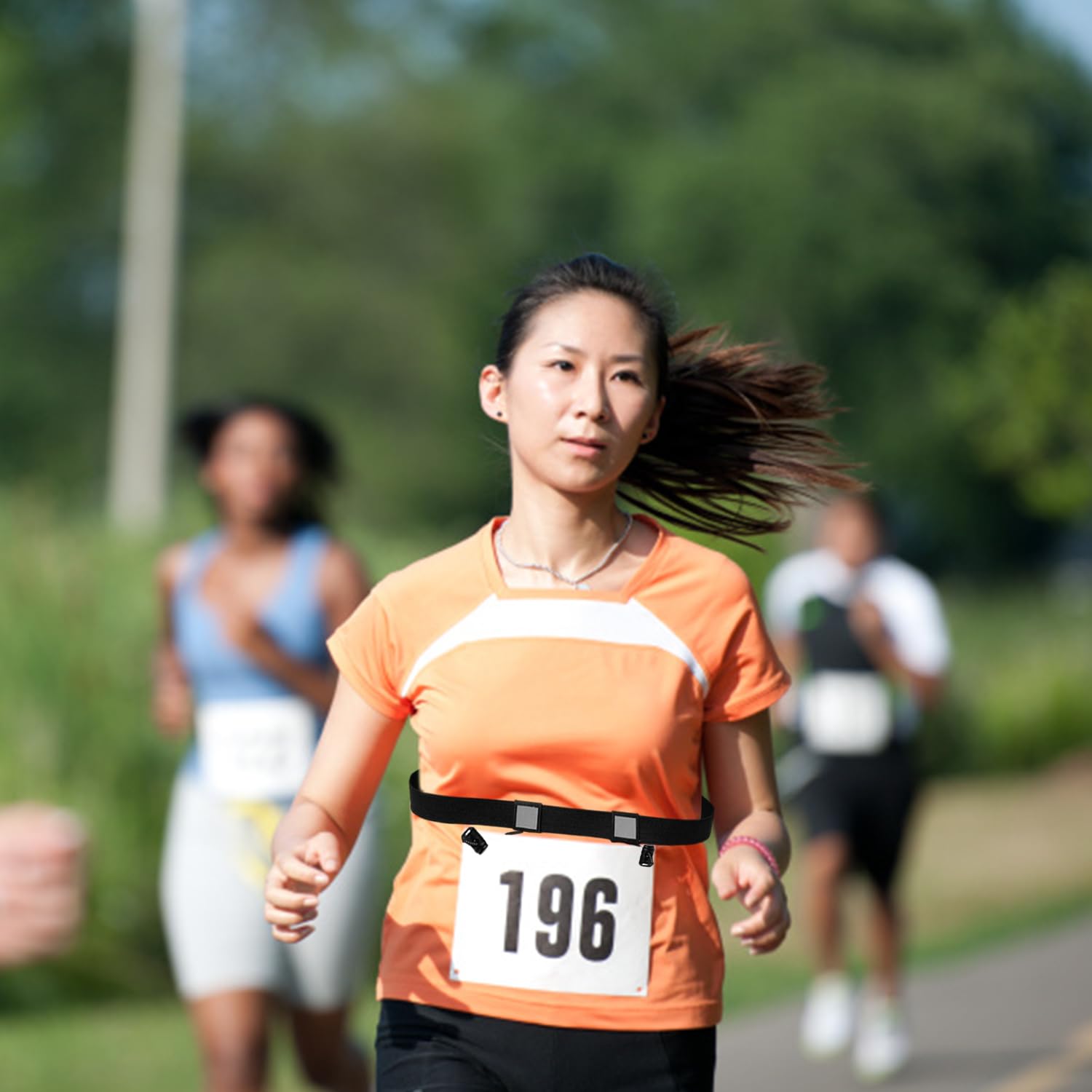 Cinture di Fissaggio A Piastre in 2 Parti, Forniture per La Competizione Sportiva, Cintura Sportiva Regolabile, Adatta per La Corsa, Il Ciclismo, Il Triathlon.