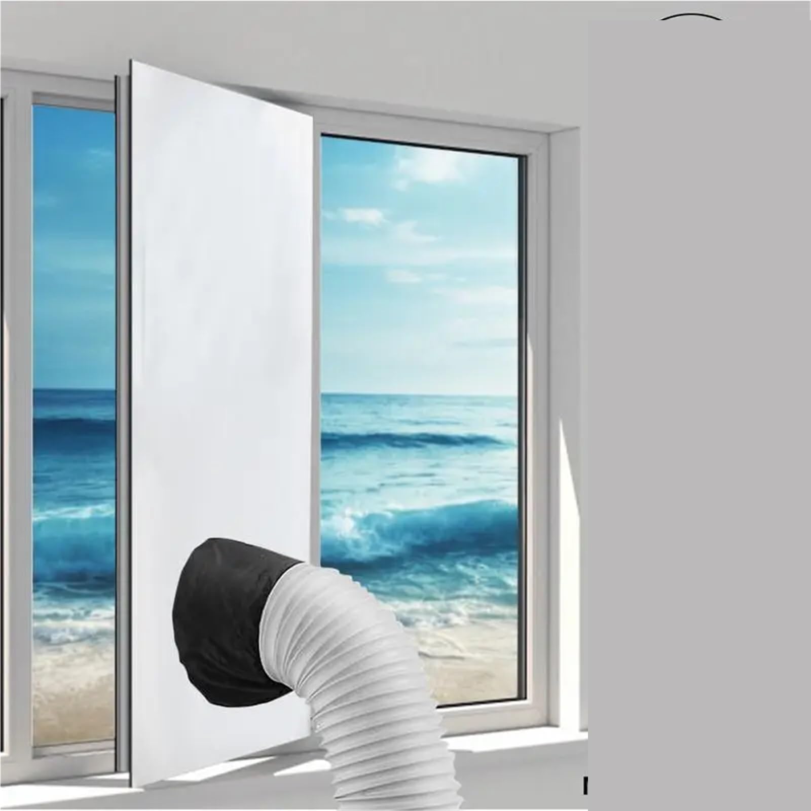 Sellador de Ventana portátil for Aire Acondicionado, 2 m/3 Metros, Universal, Kit de Sellado de Tela for Aire Acondicionado y Secadora, con acoplador Ajustable.(2 Meters Long)