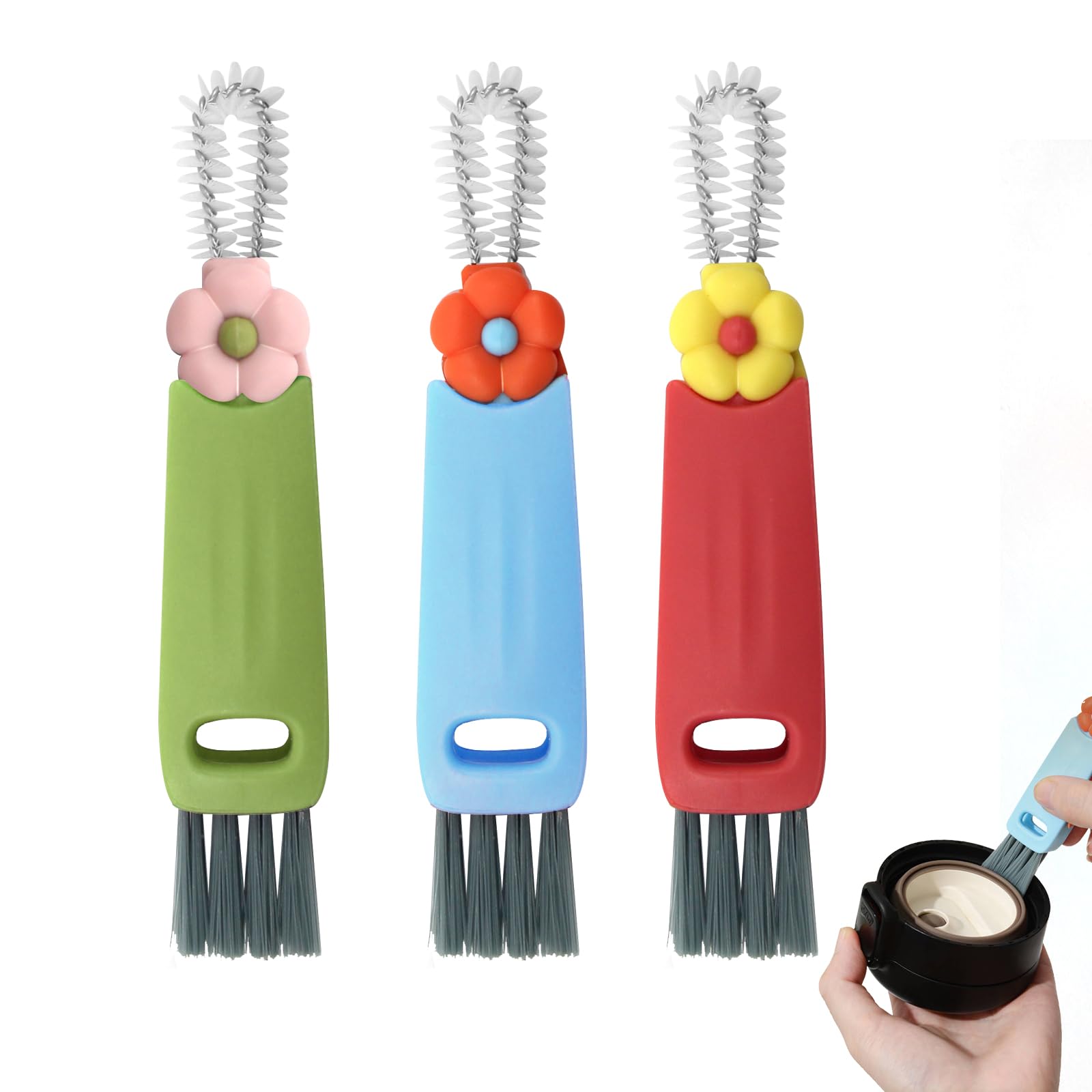 Cup Lid Brush, Cup Lid Gap Cleaning Brush, Home Kitchen Cleaning Tool, Suitable for Cleaning Baby Bottles, Teacups, Ice Trays, Moulds, etc.