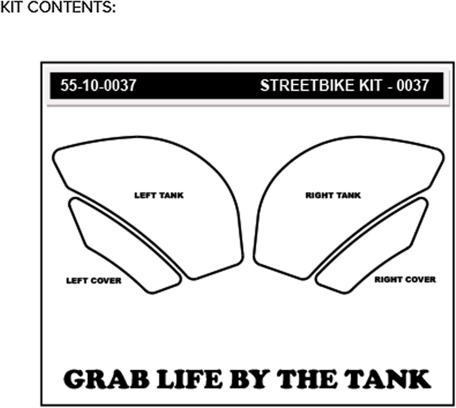 Stompgrip Motorcycle Traction Pads - STREET BIKE TANK GRIPS - VOLCANO - 0037 (Black)