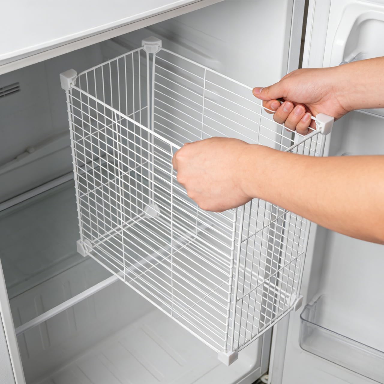 Gatuida Gefrierschrank-Organizer Draht-Gefrierkörbe Für Aufrechte Gefrierschränke Kühlschrank-Organizer-Behälter Für Tiefkühlkost Snacks Gemüse Obst Speisekammer 13.78X13.78X7.48 Zoll