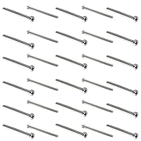 Vista 44 de MroMax 30 tornillos de máquina Phillips de cabeza plana M2 x 0.197 in, acero inoxidable 304 18-8, rosca completa, tornillos de cabeza cruzada gris