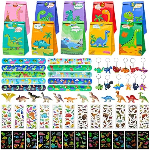 Kit Festa Dinosauri 96 Pezzi - Bomboniere Compleanno Bambini Con Sacchetti, Giochi E Accessori A Tema - Foto 5