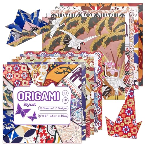 Ethnic Patterns Origami Paper - 50 Sheets 6x6 Inches - Double-Sided Traditional Cultural Art Colored Folding Paper for Adults, Artists & Kids - Ideal for Scrapbooking, Card Making and DIY Crafts