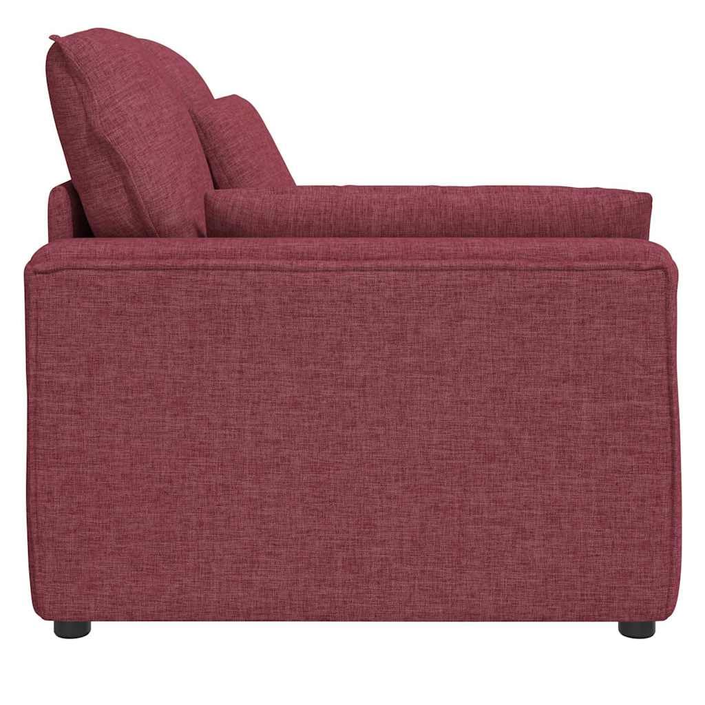Modulares Sofa Endmodul mit Armlehne Kissen Weinrot 100 cm Stoff Metallrahmen Wohnlandschaft Wohnzimmer Entspannung Sitzgelegenheit Wohndeko Gästezimmer