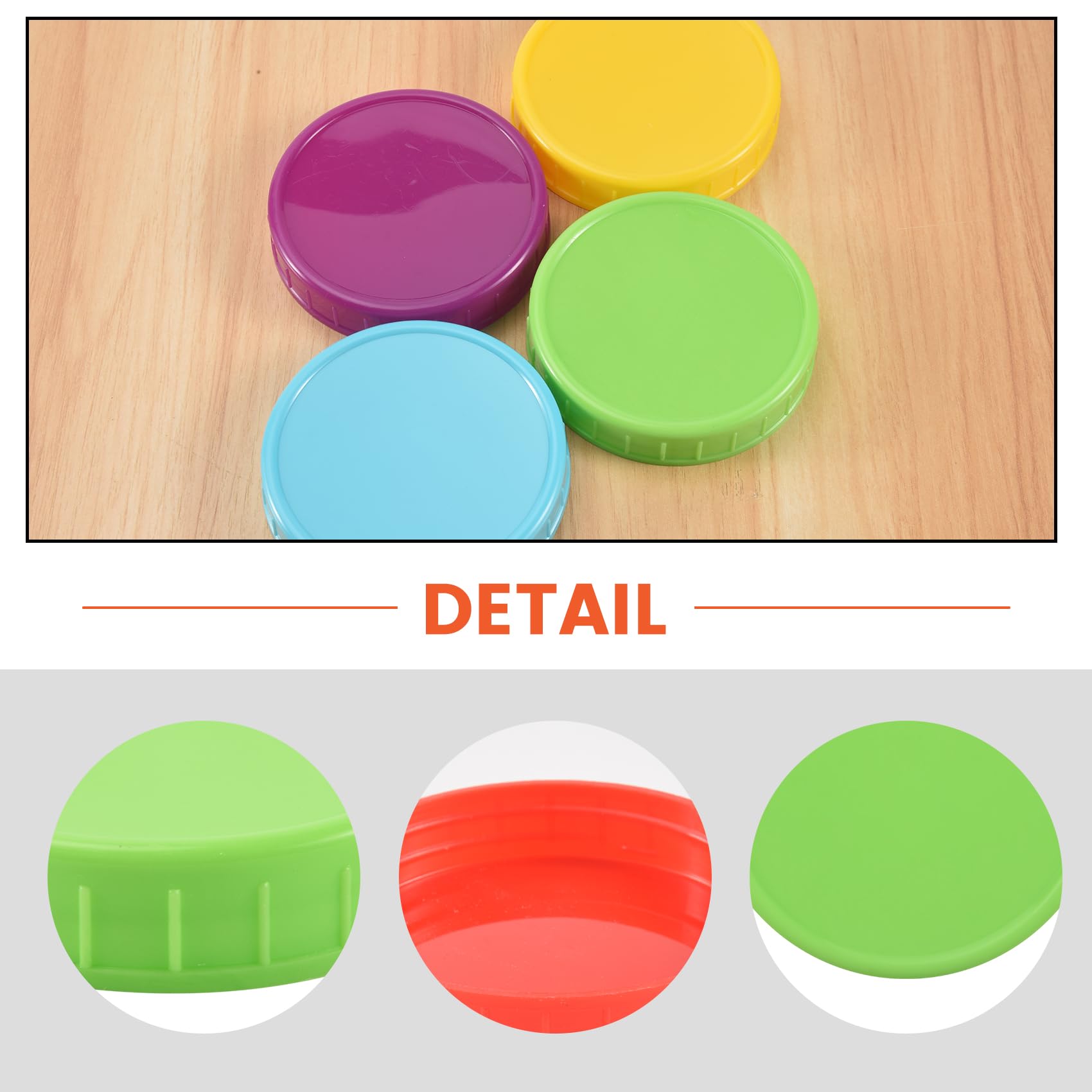 ROBMNE 16 Pack Plastic Jar Lids - Colored Jar Caps 100% Compatible for Ball Kerr Wide Jars (Wide Mouth) - Image 4
