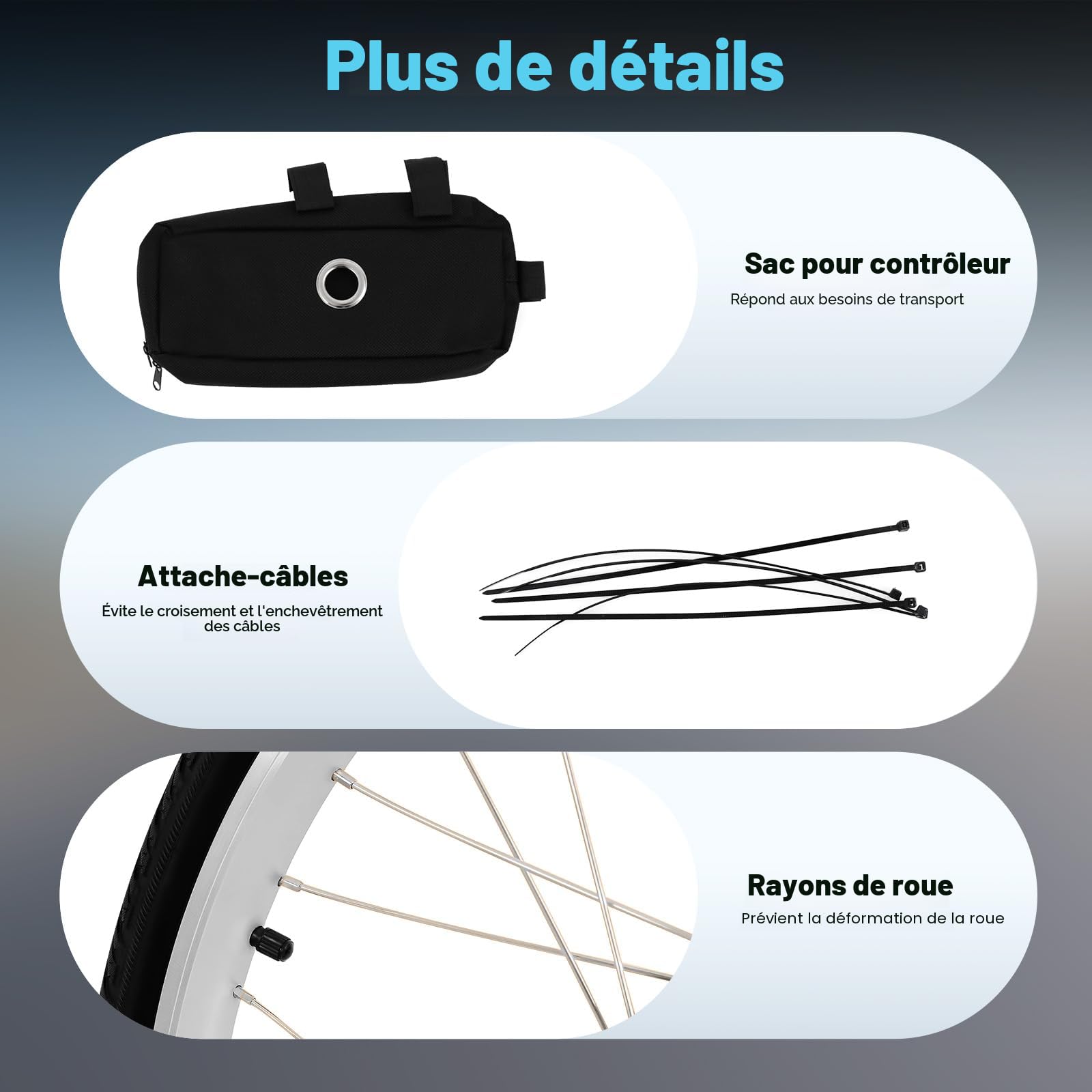 Kit de conversion de vélo électrique 26" 48 V 1000 W pour roue arrière, avec écran LCD, capteur PAS, frein à disque, contrôleur intégré, moteur moyeu sans balais