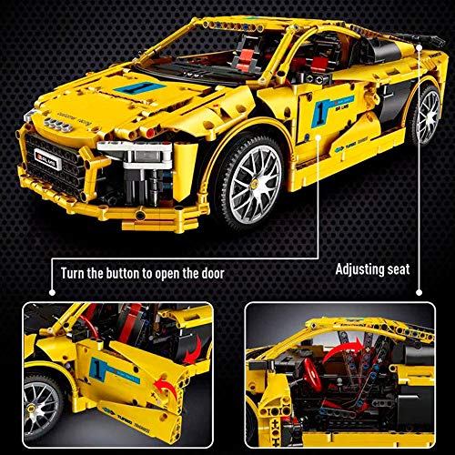 Modbrix Technik Bausteine Auto R-8 GT Tourenwagen,1896 Klemmbausteine – Bild 7