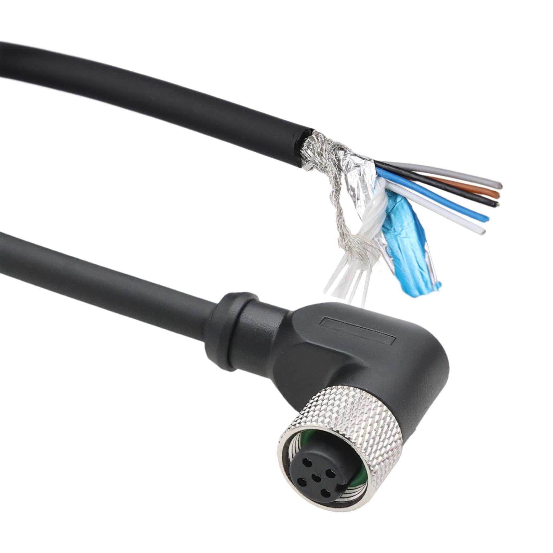 HangTon Capteur d'actionneur M12 à code A 5 broches femelle 90 degrés vers câble volant pour contrôle industriel, dispositif réseau DeviceNet, CANopen, IO Link, Profibus 5 m