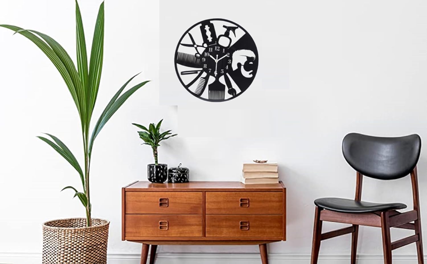 Hair Salon Barber Shop Wall Clock Decor Unique 12� Acrylic Antic & Trending Design | Black & White | CL-033 3
