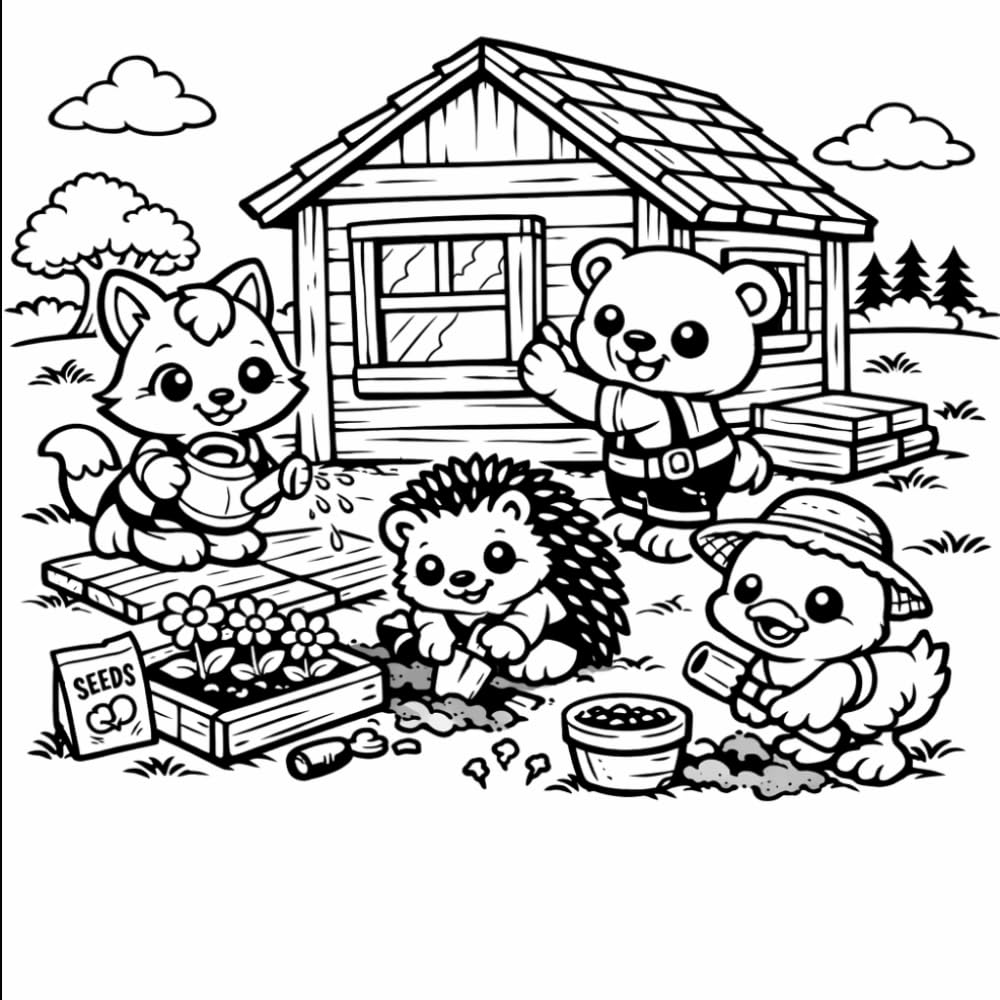 Farm Animals Coloring Book for Kids Ages 4–8: Fun and Easy Farm Life Scenes