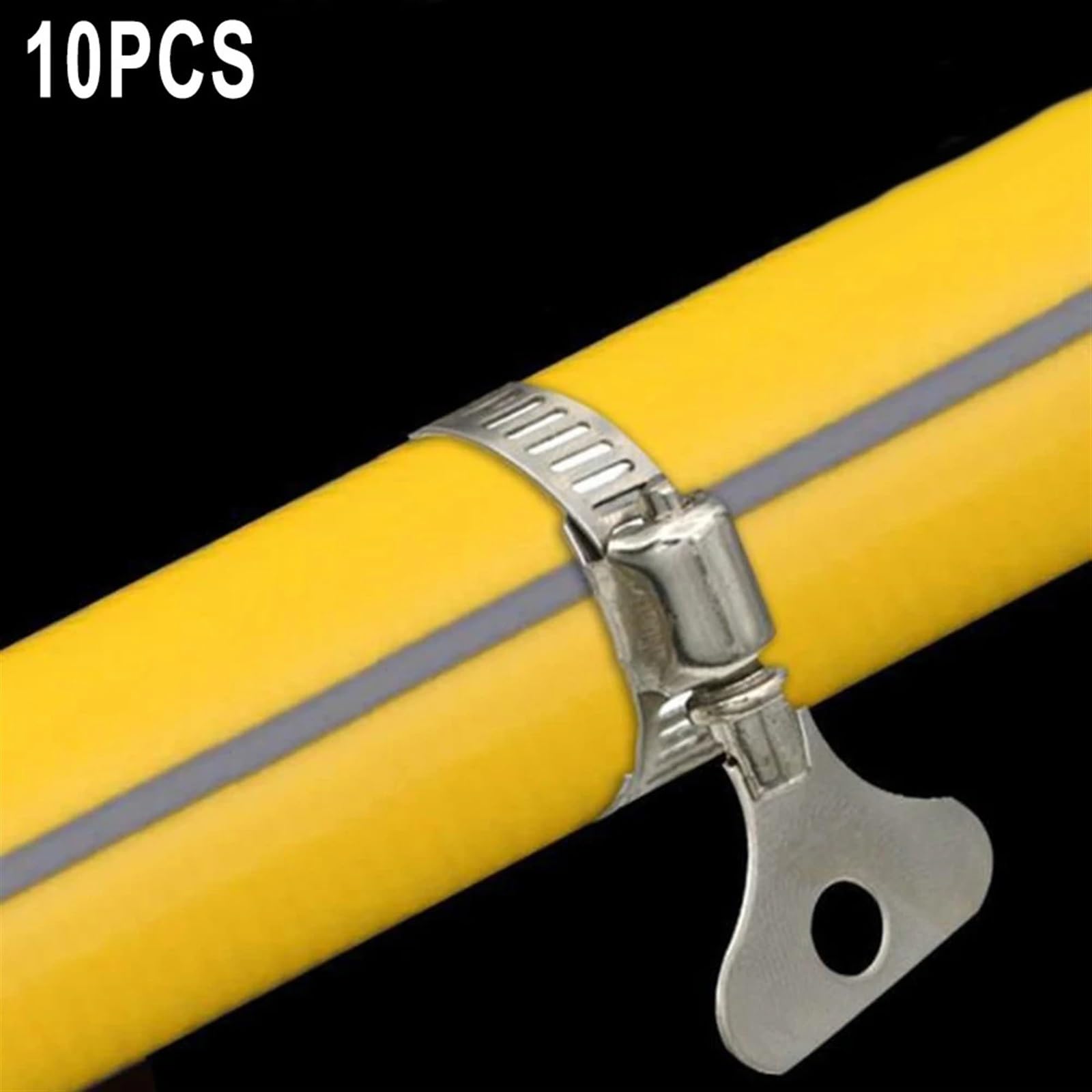 Kit de Colliers de Serrage, Colliers de Serrage réglables en Acier Inoxydable, Lot de 10, Plusieurs Tailles(25-38mm)
