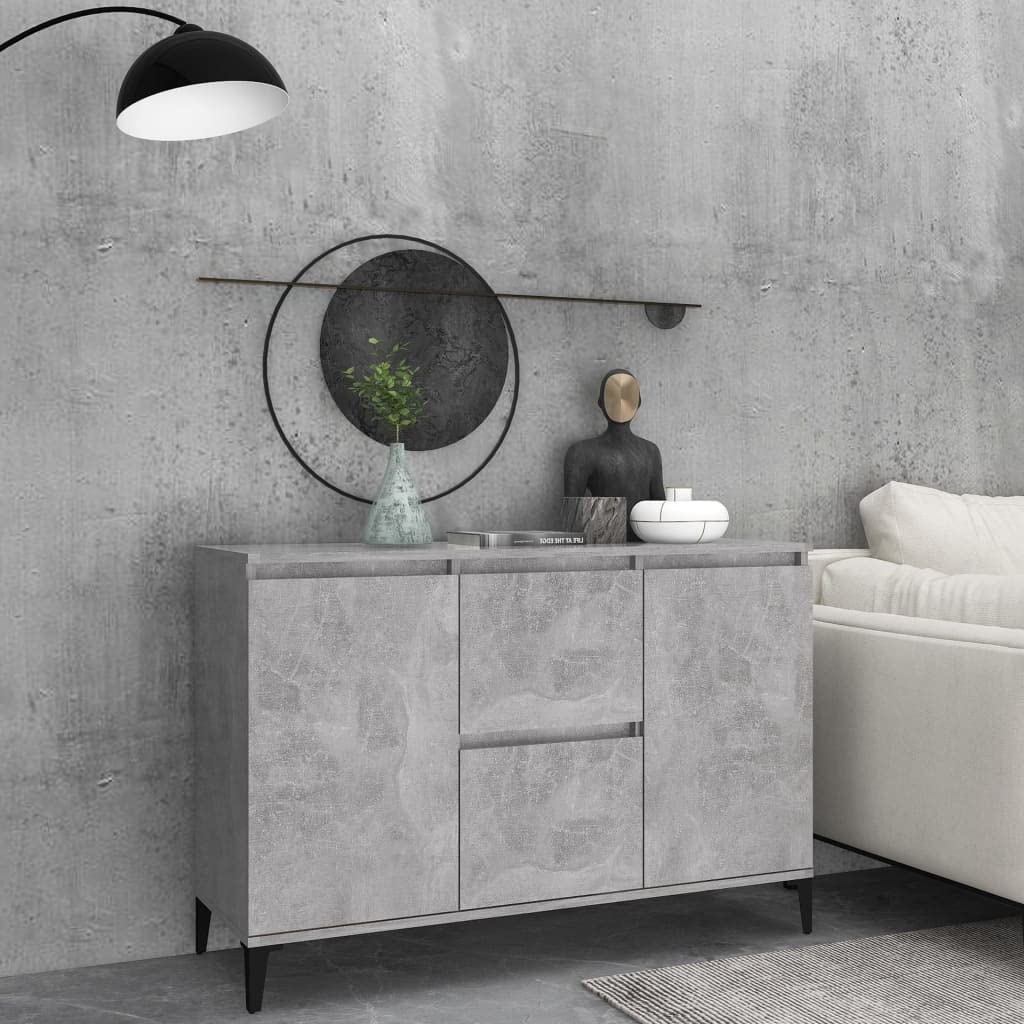 VidaXL Sideboard Weiß - 2 Schubladen & 2 Türen, 104x35x70 Cm, Aus Holzwerkstoff & Metall, Industrieller Look