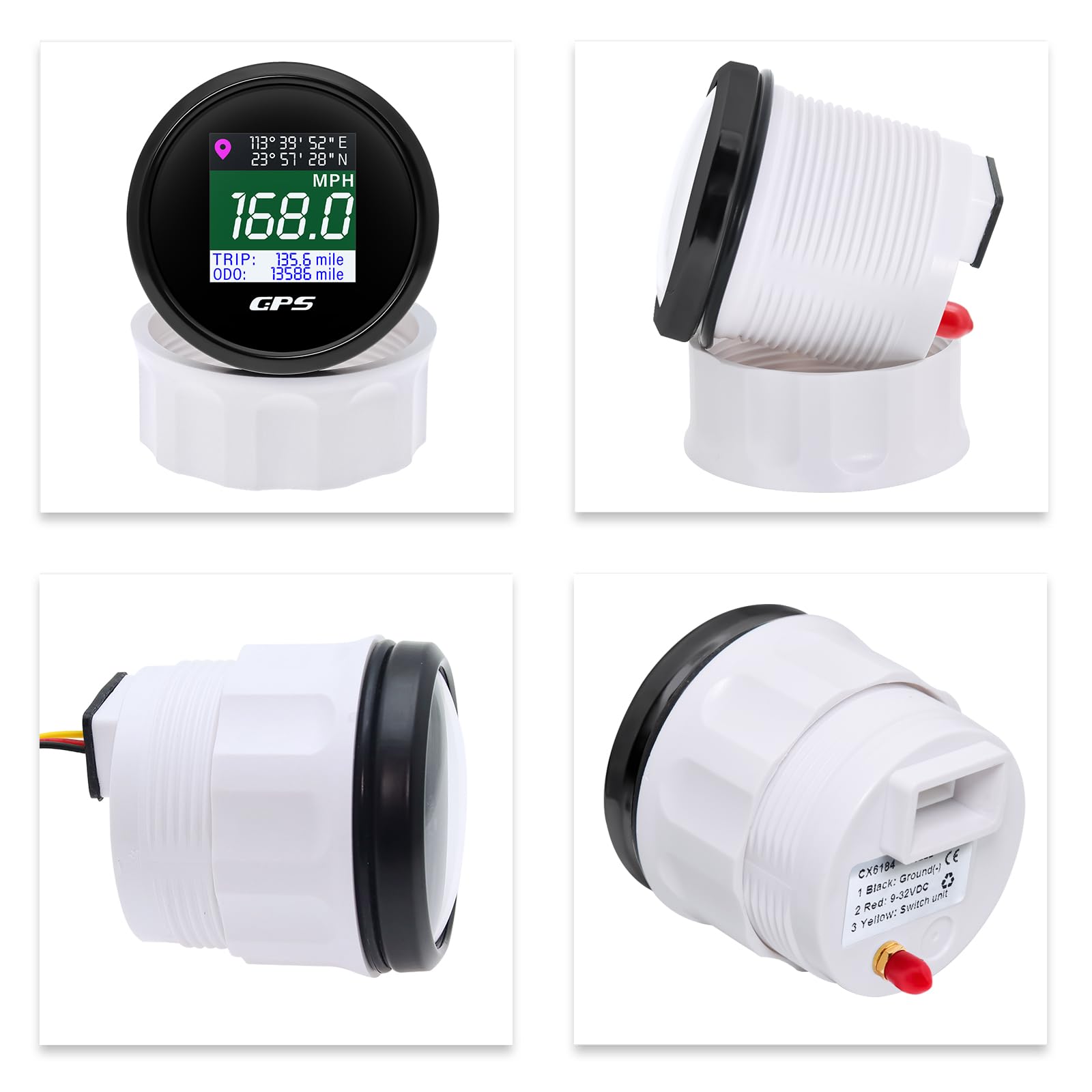 52 mm GPS tachimetro digitale impermeabile barca Km/h mph nodo antenna GPS regolabile 9-32 V fit auto camion moto marina