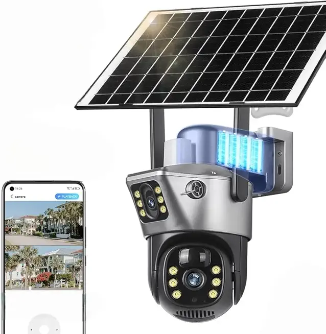 Solar 5MP + 5MP Dual Lens Full HD CCTV Security Camera