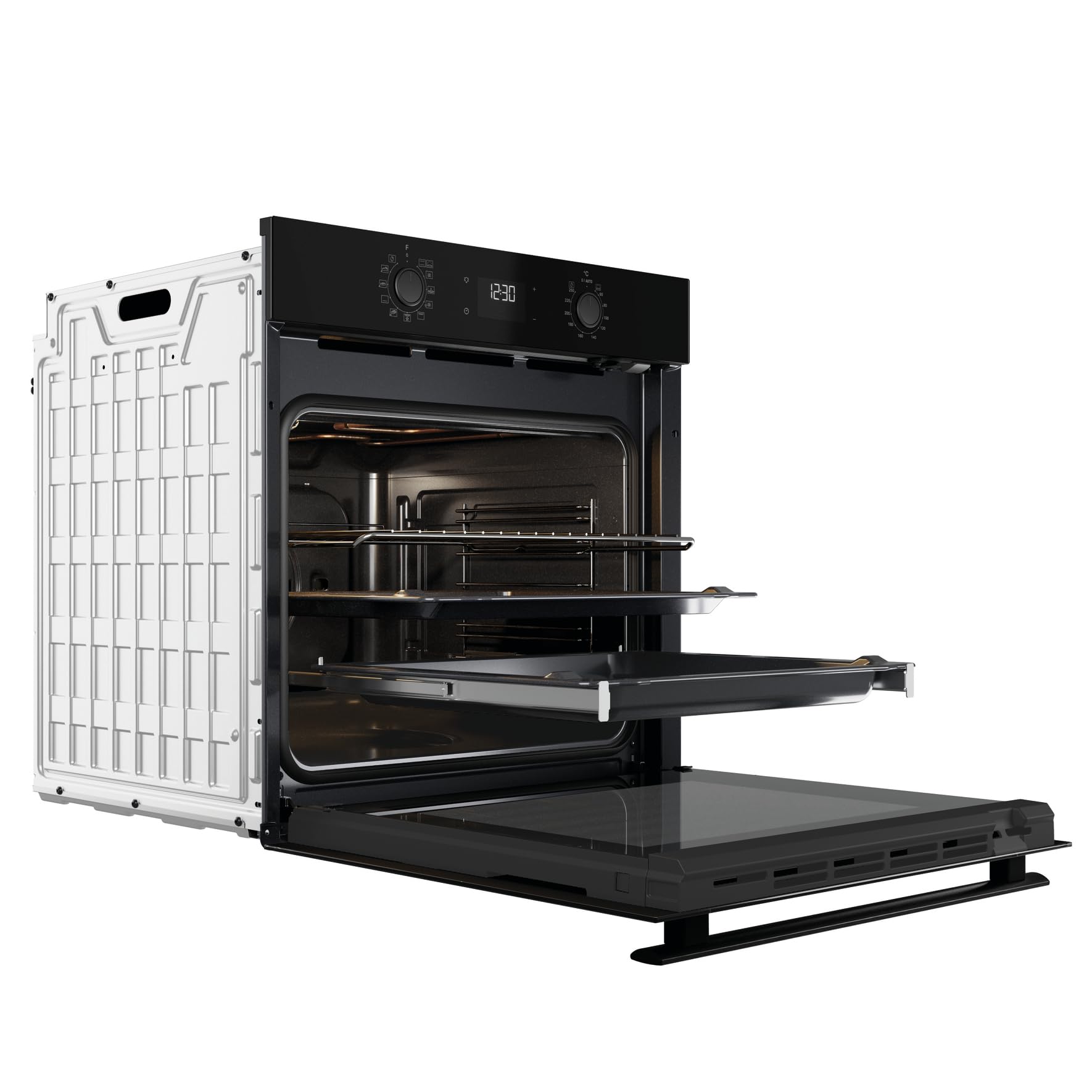 Bauknecht BBA285HU1K Einbau-Backofen 60 cm 71 l Heißluftbackofen 12 Funktionen PowerHeißluft Multi-Level-Kochen Pizzafunktion Schwarzglas