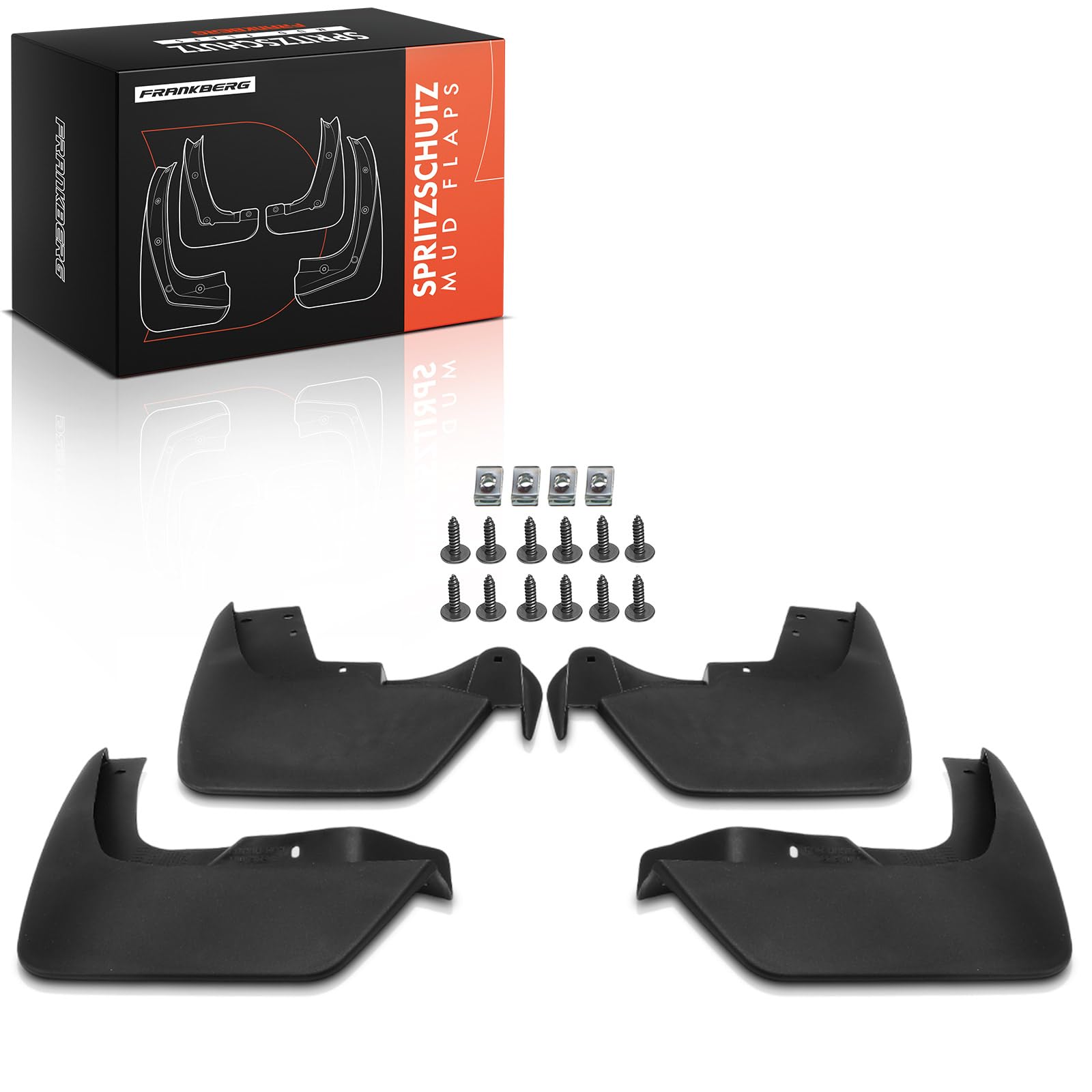 Frankberg 4x Black Mud Flaps Splash Guards Mudflaps Front Rear Compatible with Duster HM 1.0L-2.0L SUV 2018-2021