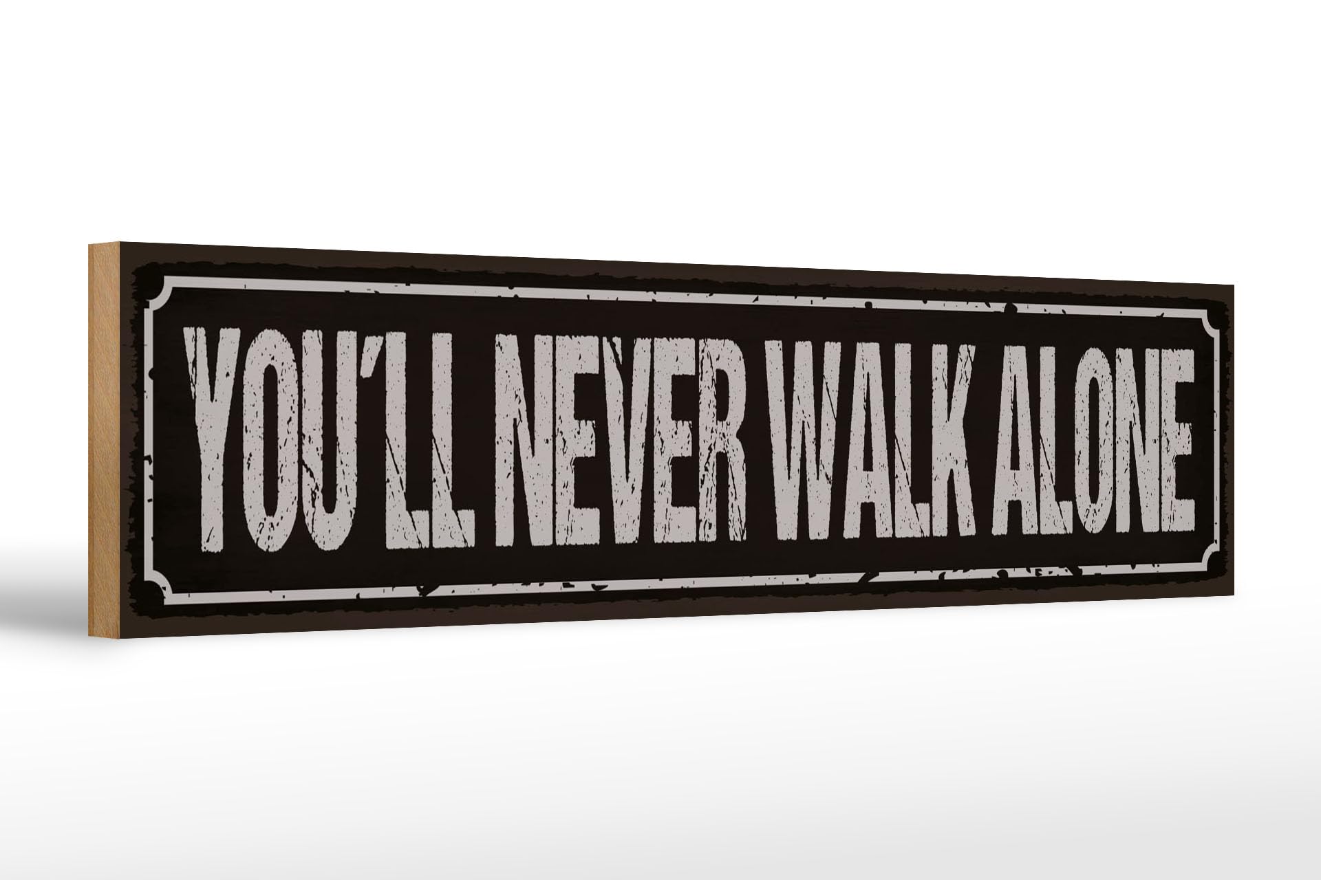 Femer Girls Multicoloured Wooden Sign With Saying 46 X 10 Cm You´Ll Never Walk Alone Decorative Sign