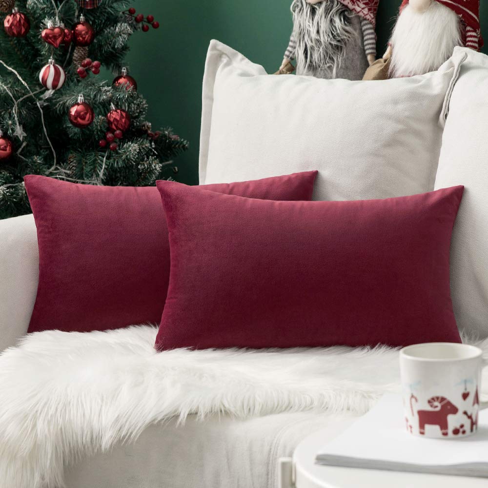 MIULEE Pack of 2 Fall Velvet Soft Solid Decorative Throw Pillow Covers Square Cushion Cases for Sofa Couch Bedroom Living Room Car Home Decor 18 x 18 Inch 45 x 45 cm Orange — view 67