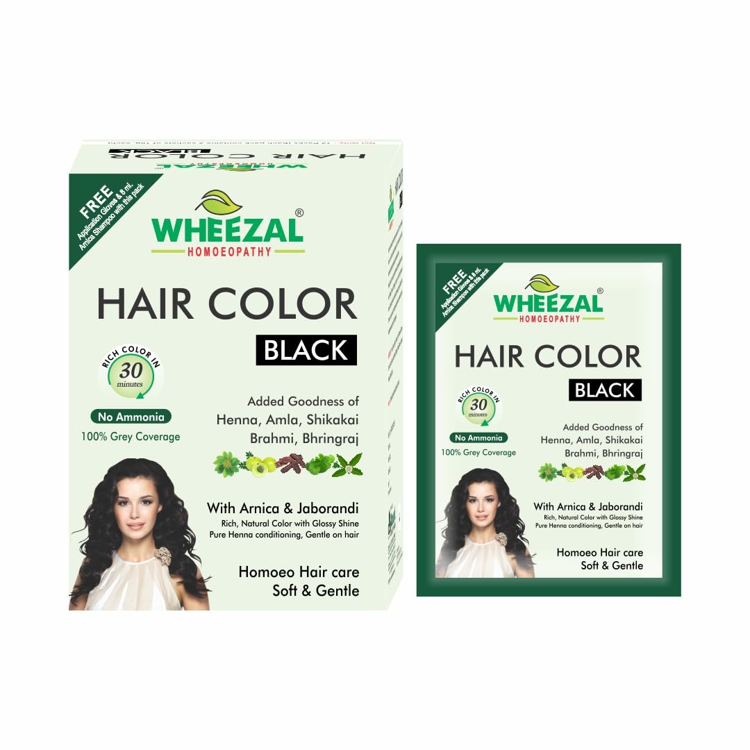WHEEZAL Hair Color - Black, 1 POUCH(1 * 20 GM) (PACK OF FOUR)-picture-27