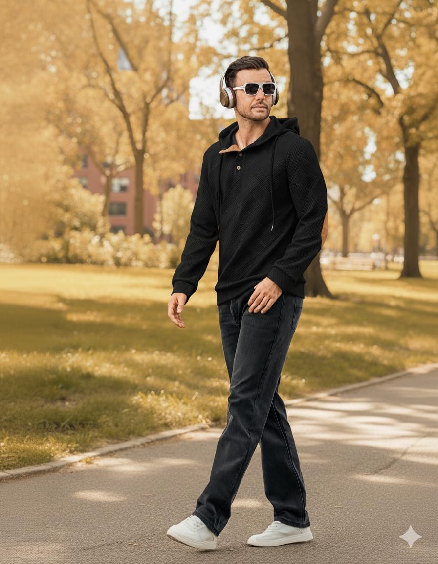 Vssjavun Mens Pullover Hoodie Casual Long Sleeve Thermal Hooded Sweatshirt for Fall Winter Spring - Image 5