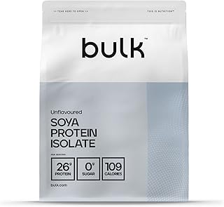 BULK POWDERS Soya Protein Isolate 90 Powder, Vegan Protein Shake, Unflavoured, 1 kg