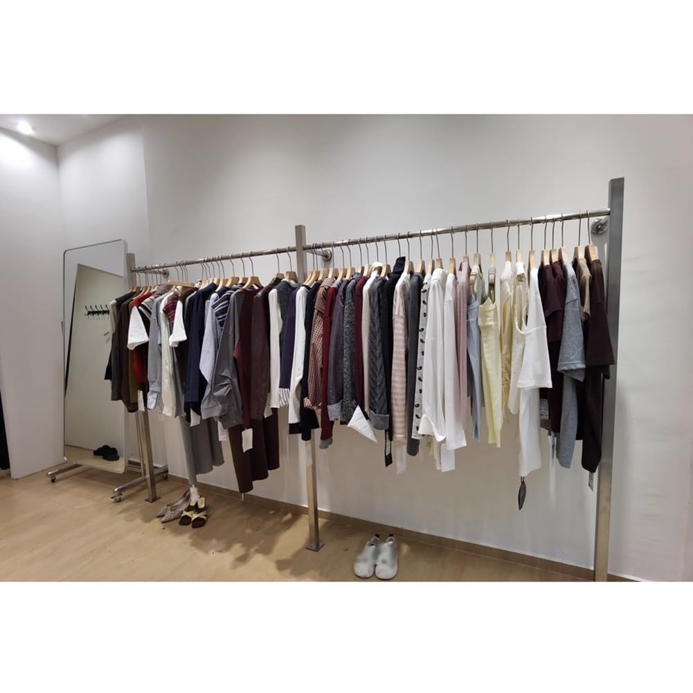 Komercyjny stojak na ubrania ze stali nierdzewnej montowany na ścianie 250 cm szyna ekspozycyjna do sklepów butikowych odzież HanrClothes Sto Solut