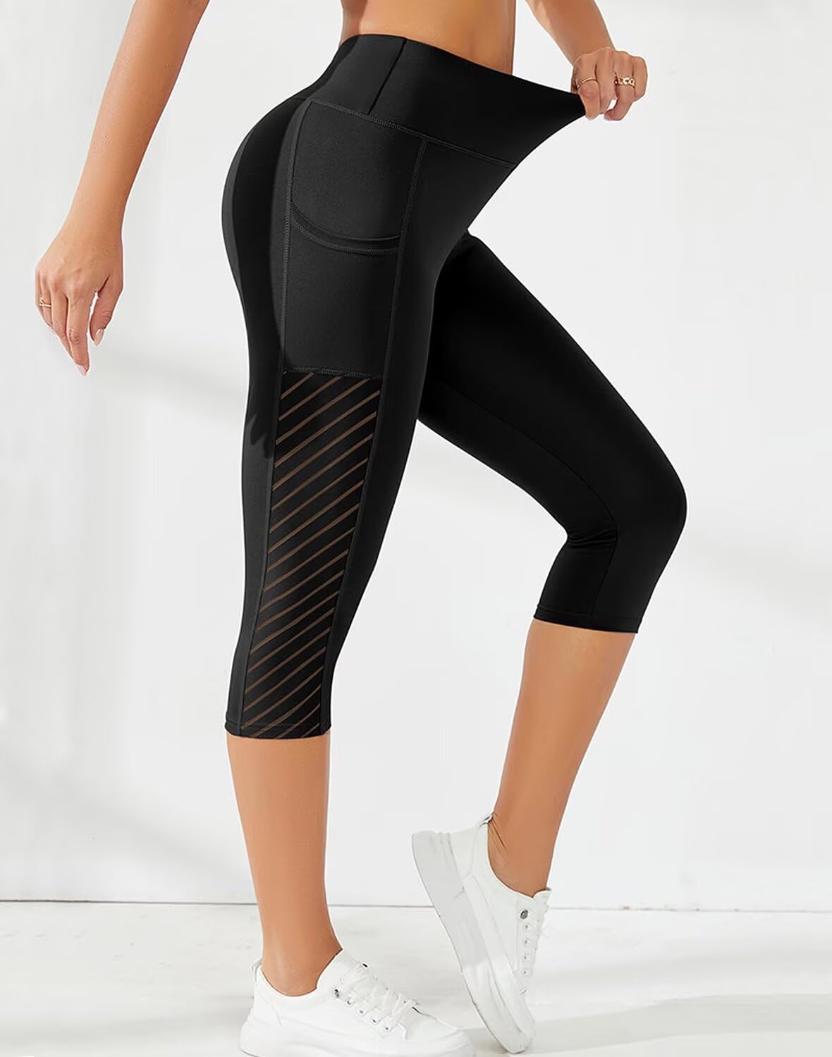 Leggings con bolsillos para mujer, leggings de cintura alta, para entrenamiento, gimnasio, correr, yoga