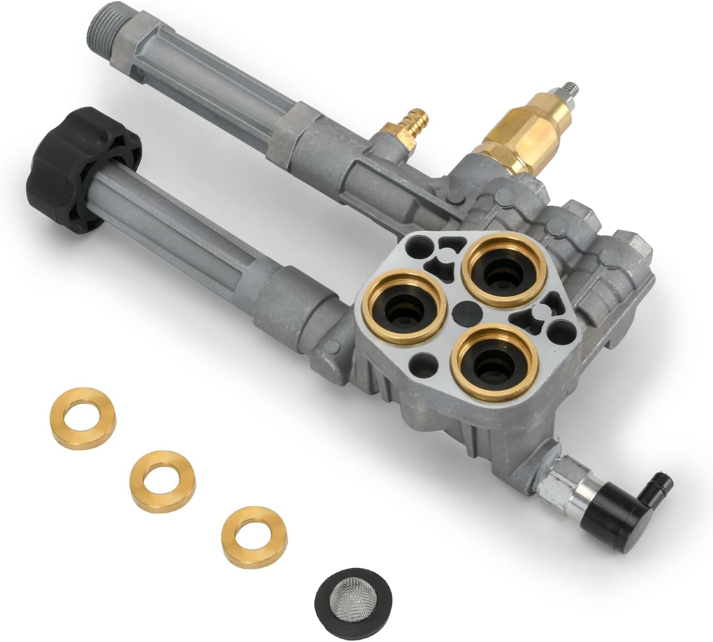 AR43361 Pressure Washer Pump Head 43361 Compatible with SRMW2.3G28 SRMW2.4G28 Pumps for Annovi Reverberi Toro Troy Bilt with Unloader and Relief Valve