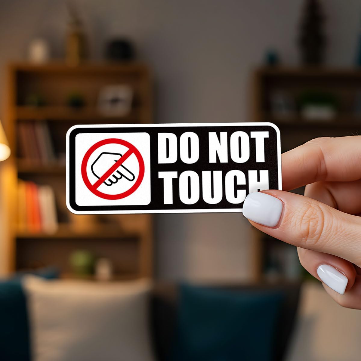 Do Not Touch Sign Car Stickers,Vinyl Waterproof Scratch Covering Decal for Laptop,Water Bottle,Toolbox,Skateboard,Phone Case,Motorcycle image 2