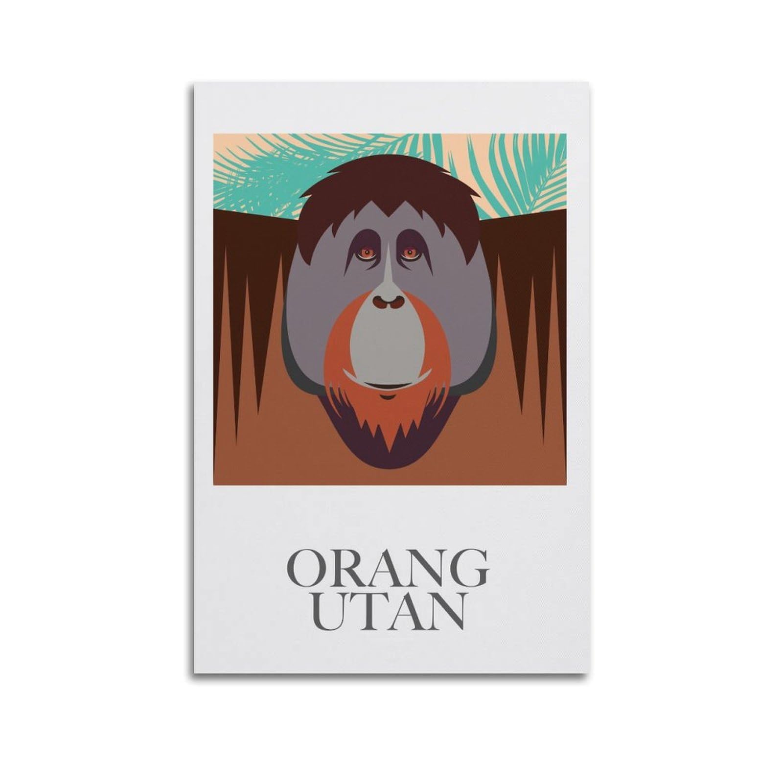 Xkuga Boys Unframe-Style Indonesian Wildlife Poster Nature Vintage Orang Utan Modern Decorative Canvas Prints - Ideal Wall Art For Family, Man Cave, Game Room, & Girls Bedroom 20X30inch(50X75cm)