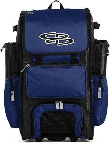 Boombah Rolling Superpack - Bolsa para equipo de béisbolsóftbol - 23-12" x 13-12" x 9-12" - Varios colores - Mango telescópico y capacidad para 4