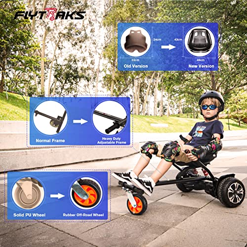K2 Self-Balancing Scooter Go Kart with Rear Shock Absorption, Balancing Scooter Seat Attachment for 6.5" 8" 10" Tires, Adjustable Length & Off-Road Wheel( (Not Including Balancing Scooter)