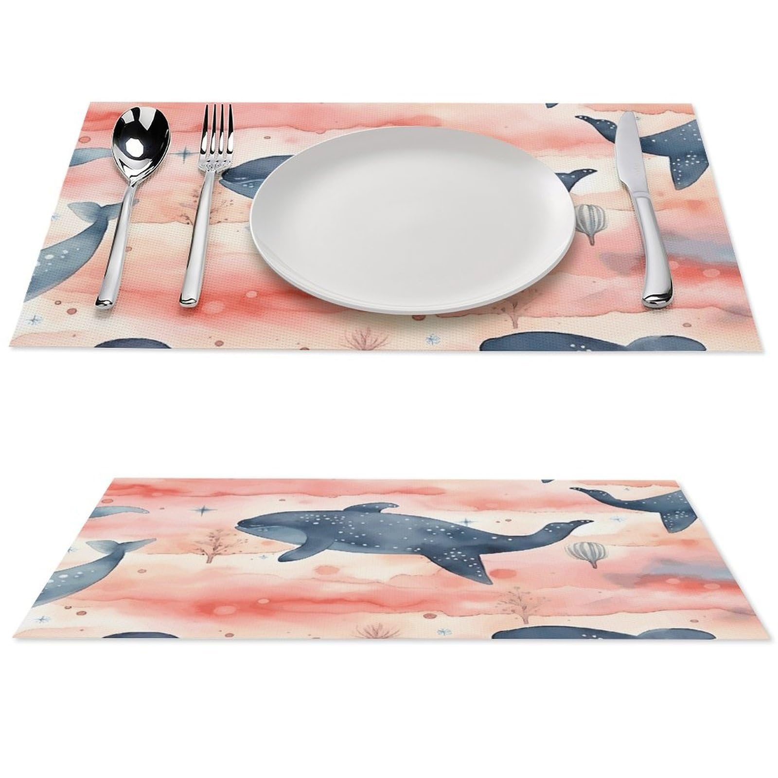 Sets de table animaux marins en PVC lavable (pack de 6) pour la décoration de table de cuisine