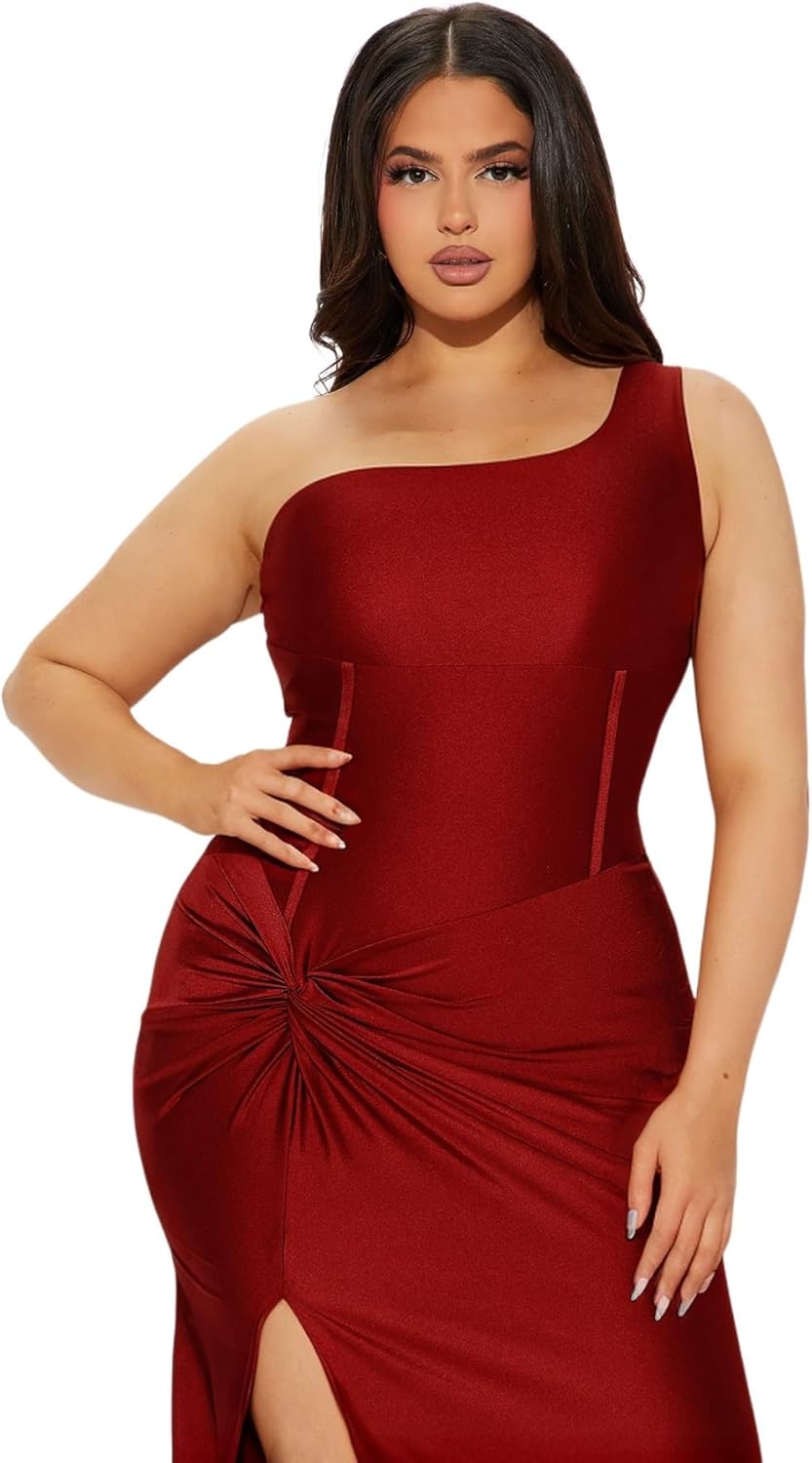 Womens Formal Party Dresses Ruffle High Slit Sexy Evening Curvy Wrap Long Black Dresses - Image 5