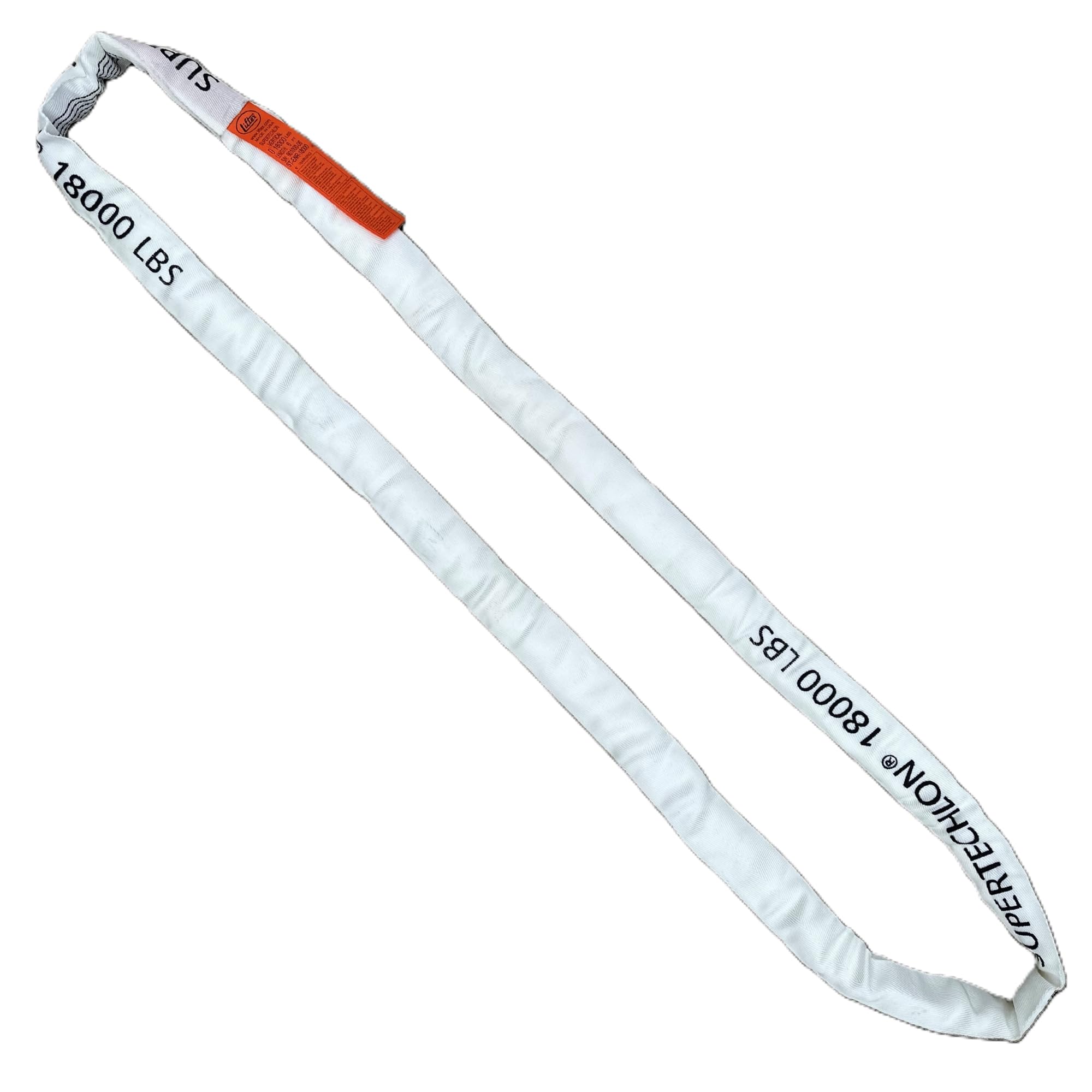 LIFTEX® | Advanced Cover SuperTechlon Round Sling | White x 16' Endless (V:18000; C:14400; B:36000) | USA Made | Higher Rating | Next-Gen Cover |