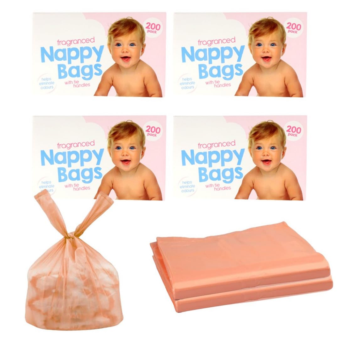 D.a.y. Republic Coloured 800 Nappy Bags With Tie Handles, Fragranced For Eliminating Odours, Durable And Leak-Proof, Light-Weight And Great For Babies Travel Bags