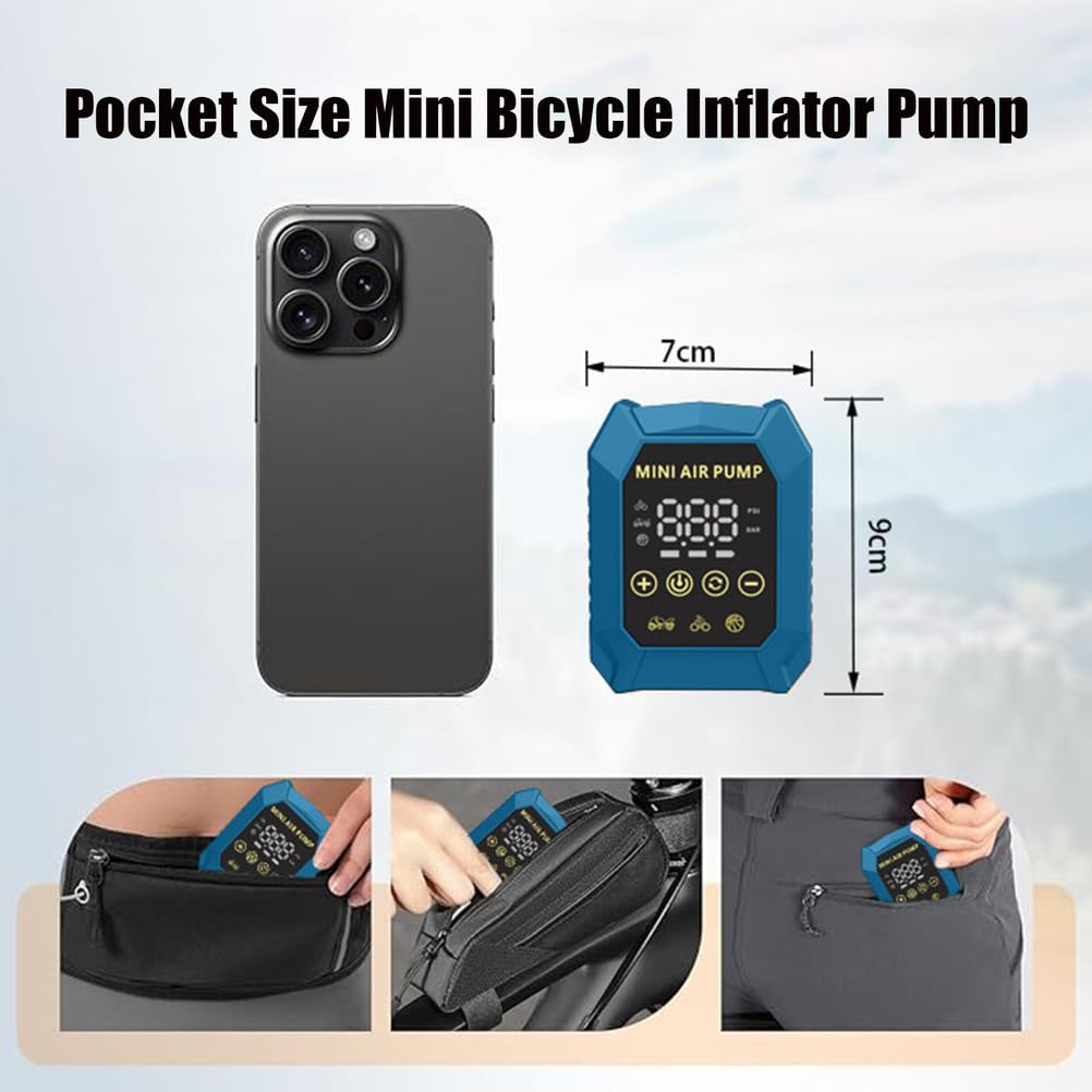 Mała pompka do roweru elektrycznego, z ładowaniem USB Przenośny inflator i pompa deflatora Długotrwała moc Odpowiednia do motocykli i samochodów Rower górski