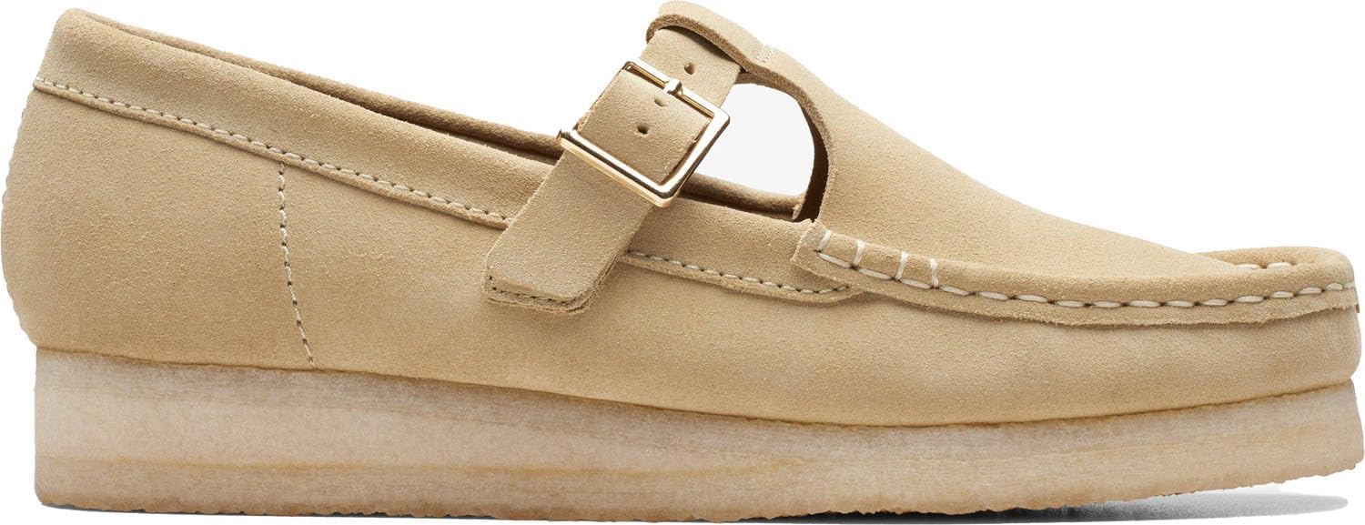 Clarks - Tênis feminino Wallabee T Bar, Camurça bordo, 34 | Amazon