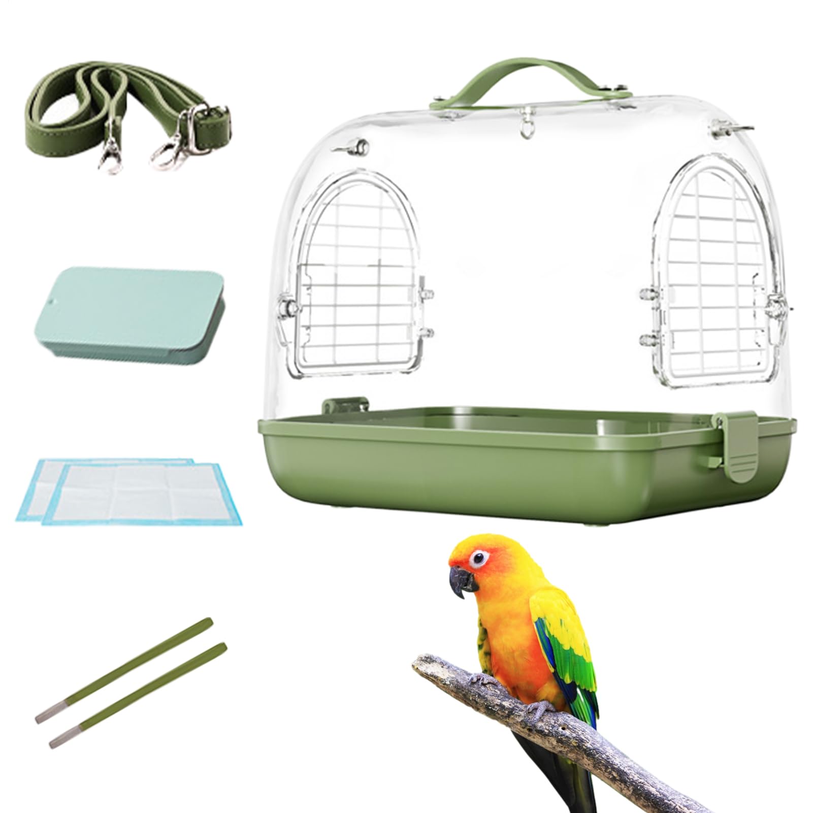 Jaula de viaje de aves, jaula de aves de viaje CAGA PORTABLE DE IMPARACIÓN | Hámster que transporta suministros, accesorios de viaje de cacatúa, bolsa de viaje de mascotas