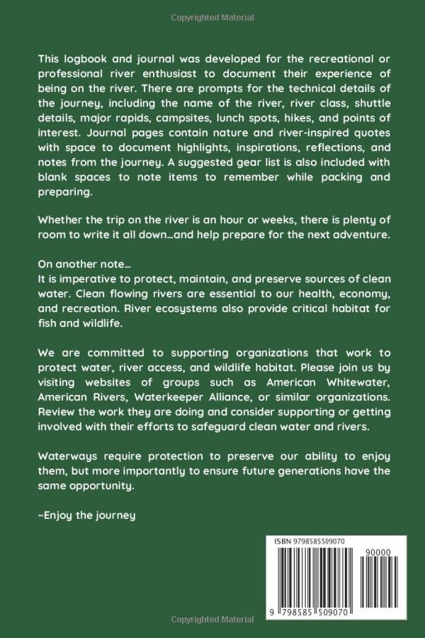 Miniatura 2 de Remembering the River...River Runners Journal Logbook and Journal For Kayakers, Rafters, Canoers, or Any River Enthusiast
