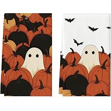 Artoid Mode Ghost Bats Halloween Kitchen Towels Set of 2 18x26 Inch