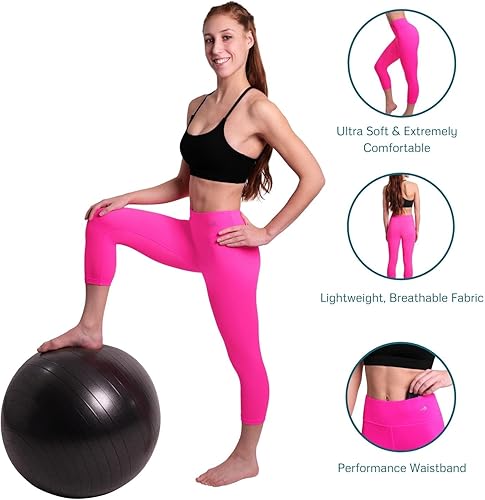 Miniatura 3 de Mallas de compresión Capri para mujer, medias para correr, yoga, hacer ejercicio, cintura alta, pantalones adelgazantes