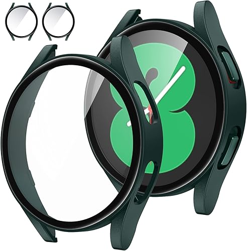 Tensea Paquete de 2 fundas protectoras de pantalla para Samsung Galaxy Watch 5 2022/4 2021 de 1.732 pulgadas, accesorios, cubierta protectora para