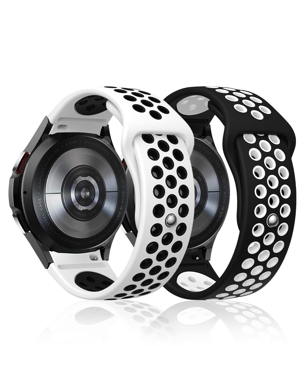 No Gap Bands Compatible with Samsung Galaxy Watch 7 6 5 4 FE Band 40mm 44mm/Galaxy Watch 6 Classic 47mm 43mm/Watch 5 Pro 45mm/4 Classic 46mm 42mm,